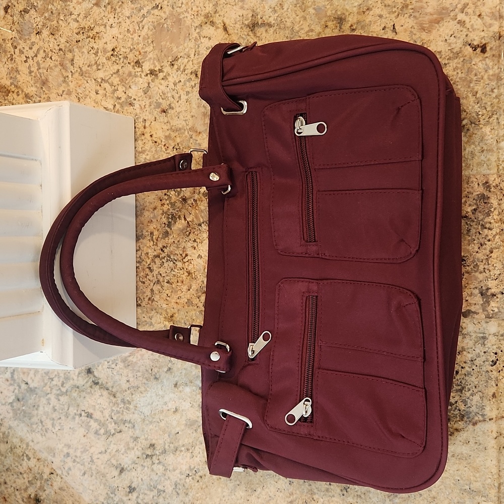 Burgundy Maroon Convertible Zippered Bag!